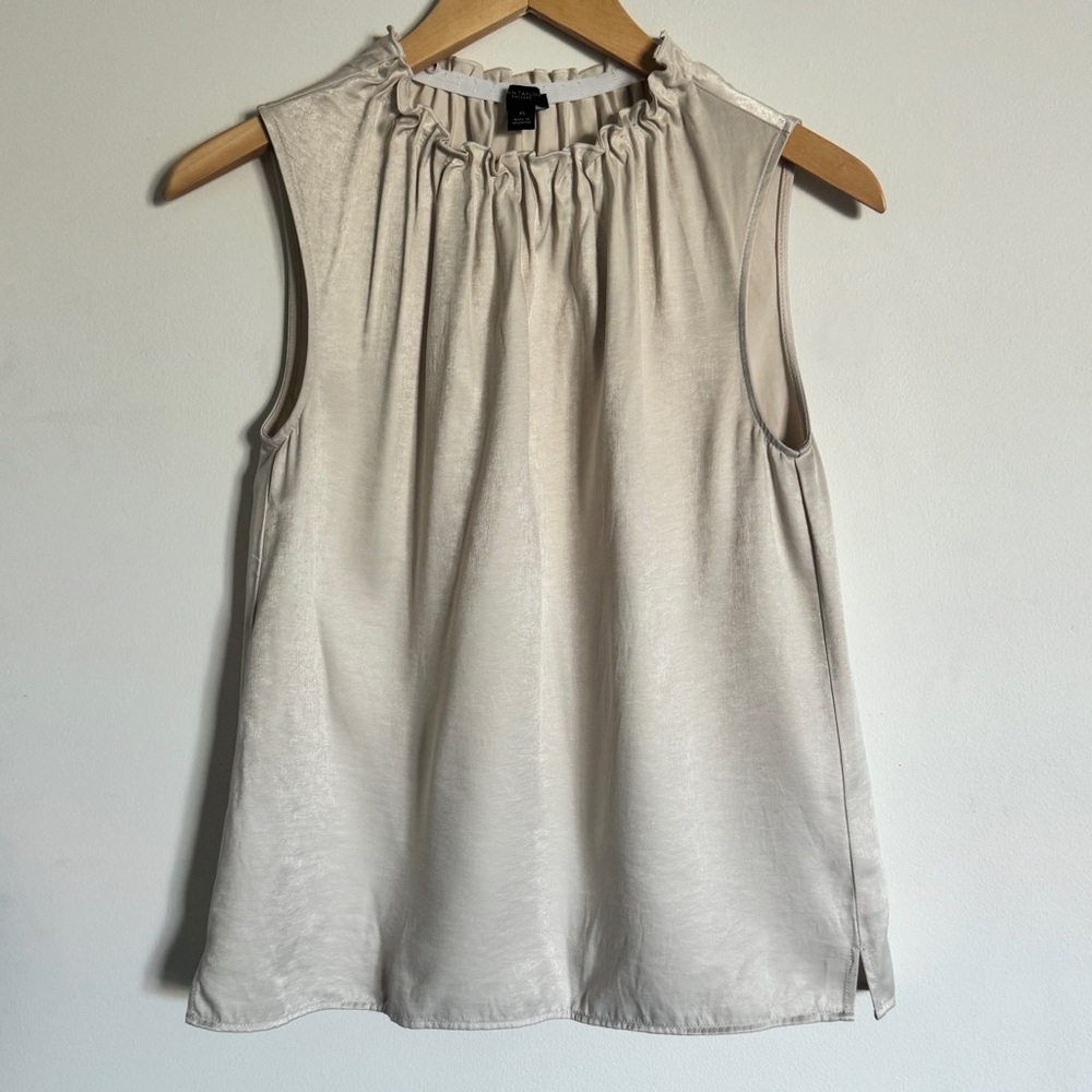 Ann Taylor Factory Cream Sleeveless Blouse